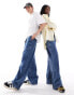 Фото #2 товара COLLUSION unisex baggy skate jeans in midwash