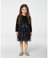 ფოტო #3 პროდუქტის Toddler Girls Bi-Material Dress With Glittering Tulle Skirt Black - Toddler|Child