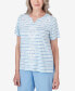 ფოტო #3 პროდუქტის Women's Hyannisport Short Sleeve Multi-Stripe Medallion Top