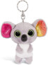 NICI 45546 Glubschis Keyring Ladybird Lily May 9 cm, Large Glitter Eyes, Plush Toy with Key Ring, Black/Red (Pack of 2)