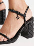 Фото #3 товара River Island embossed block heeled sandal in black