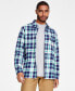 Фото #5 товара Men's Worker Relaxed-Fit Plaid Button-Down Shirt, Created for Macy's