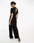 Фото #4 товара ASOS DESIGN plisse high neck jumpsuit in black