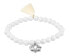 White agate bead bracelet with lotus flower and tassel