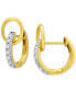 ფოტო #3 პროდუქტის Cubic Zirconia Interlocking Ring Hoop Earrings in 18k Gold-Plated Sterling Silver, Created for Macy's