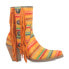 Dingo Chili Pepper Serape Southwest Cowboy Booties Womens Multi, Yellow Casual B