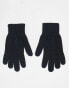 Levi's touch screen knit gloves with tab logo in navy