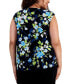 Plus Size Floral-Print Keyhole Blouse