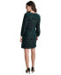 Фото #2 товара Women's Boat-Neck Twist-Front Long-Sleeve Dress