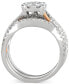 Фото #4 товара Diamond Halo Bridal Set (1-1/3 ct. t.w.) in 14k White & Rose Gold