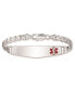 Sterling Silver Rhodium-plated Medical ID Curb Link Bracelet