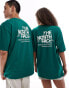 Фото #1 товара The North Face Mountain Sketch back print oversized t-shirt in green