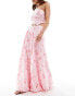 Фото #2 товара ASOS DESIGN bubble hem co-ord maxi skirt in pink floral print