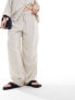 Noisy May Curve loose fit linen mix trouser co-ord in oatmeal