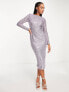 Фото #1 товара Вечернее платье ASOS DESIGN – Миди-блейстклайд в Лиловом с пайетками
