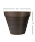 Фото #2 товара Gardener Select 13.78" Carved Planter with Lines Wide Rim Chocolate