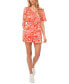 ფოტო #1 პროდუქტის Women's Tropical Flutter-Sleeve Smocked-Waist Romper