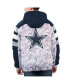 Фото #3 товара Men's White, Navy Dallas Cowboys Thursday Night Gridiron Raglan Half-Zip Hooded Jacket