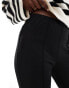 Vila pleat front jersey flared trousers in black