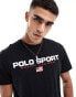 Фото #2 товара Polo Ralph Lauren Sports Capsule logo t-shirt in black