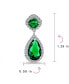 Classic Bridal Statement 7-5CT Green AAA CZ Pear Shaped Simulated Emerald Clear Cubic Zirconia Halo Teardrop Chandelier Dangle Earrings Bridesmaid