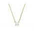 Фото #1 товара Stilla Pendant, Square Cut, White, Gold-Tone Plated Necklace