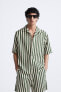 STRIPED VISCOSE/LINEN BLEND SHIRT