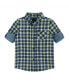 Рубашка Andy & Evan Navy & Lime Plaid Twin-Faced