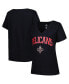 ფოტო #1 პროდუქტის Women's Black New Orleans Pelicans Plus Size Arch Over Logo V-Neck T-shirt