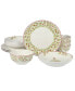 Tree Festival 12 Piece Double Bowl Dinnerware Set, Service for 4