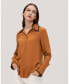 Women's Contrast Piping Silk Willow Shirt for Women