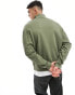 ASOS DESIGN oversized half zip funnel neck sweatshirt in khaki