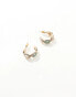 Accessorize pave jewel hoop earrings in gold