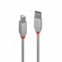 USB A to USB B Cable LINDY 36682 Grey