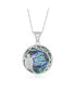 Sterling Silver Round Abalone with Turtle Pendant