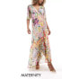 Фото #1 товара Hope & Ivy Maternity wrap maxi dress in bright floral print