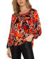 ფოტო #4 პროდუქტის Women's Floral-Print Scoop-Neck Top