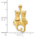 Twin Cats Charm Pendant in 14k Yellow Gold