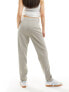 Vero Moda tapered trousers with pleat front in light grey pinstripe