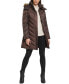 Фото #5 товара Women's Faux-Fur-Trim Hooded Puffer Coat