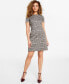 ფოტო #1 პროდუქტის Women's Plaid-Print Jewel-Neck Sheath Dress