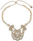 Фото #1 товара Gold-Tone White Bead 28" Frontal Necklace