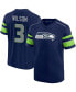 Фото #1 товара Men's DK Metcalf College Navy Seattle Seahawks Hashmark Name and Number V-Neck T-shirt