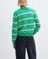 ფოტო #2 პროდუქტის Women's Round-Neck Striped Sweater