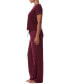 ფოტო #3 პროდუქტის Women's 2-Pc. Short-Sleeve Satin Logo Pajamas Set