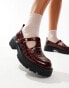 Фото #1 товара London Rebel Tilly chunky mary jane in burgundy croc