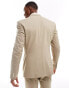 ASOS DESIGN skinny double breasted suit jacket in stone Серый, Chest 34 Regular - фото #4