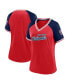 Фото #1 товара Women's Red Washington Nationals Glitz and Glam League Diva Raglan V-Neck T-shirt