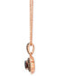 ფოტო #2 პროდუქტის Chocolate Diamond & Nude Diamond Flower Adjustable 20" Pendant Necklace (7/8 ct. t.w.) in 14k Rose Gold