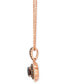 Chocolate Diamond & Nude Diamond Flower Adjustable 20" Pendant Necklace (7/8 ct. t.w.) in 14k Rose Gold